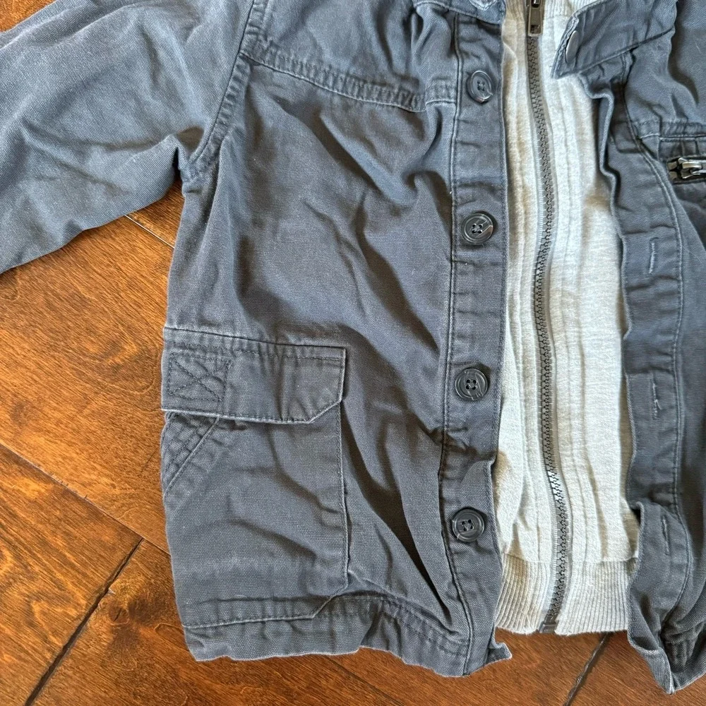 Genuine Kids Oshkosh Boys 4T‎ Shacket Jacket Sweatshirt Gray Zip Up